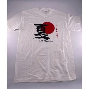 Vintage Hanes Heavyweight Chinatown San Francisco Tshirt Mens Medium White Black